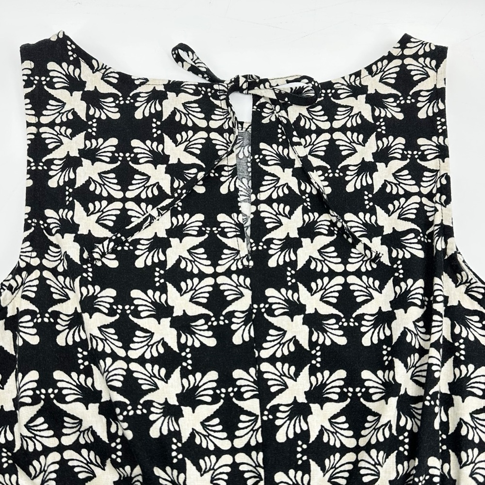 Universal Thread Black & Cream Ikat Sleeveless Smocked Waist Sundress Medium - Picture 4 of 11